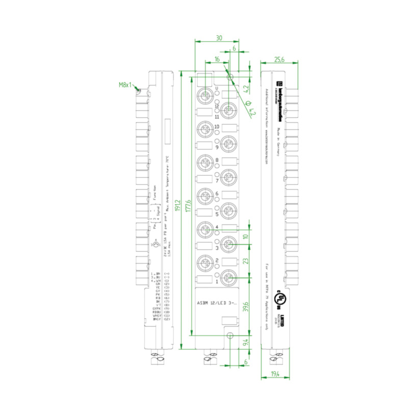 ASBM12-LED-3-347/5M