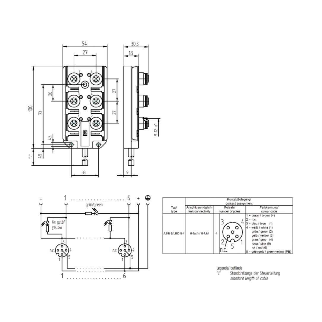 ASB6-LED-5-4-330/5M