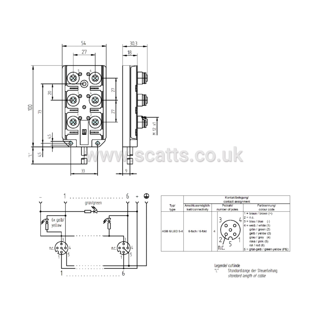 ASB6-LED-5-4-330/10M